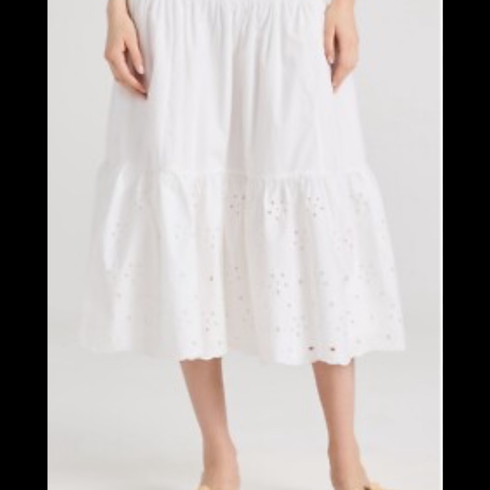 Stunning En Saison White Tiered A-Line Maxi Skirt - Picture 4 of 12